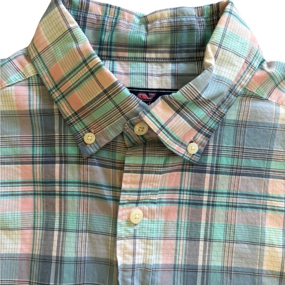 Vineyard Vines Classic Fit Murray Plaid Shirt Sz S Cotton Stretch Blue Pink - Picture 3 of 7